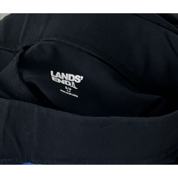 Lands End Legging Crop Stretch Cotton Black Tagless Size Small 6 8 Walking Sport - Picture 3 of 3